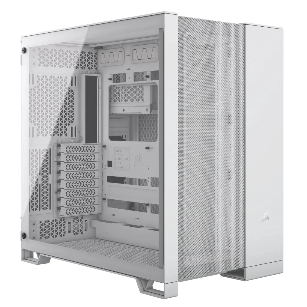 6500D Airflow White Tempered Glass Mid-Tower; 2x 3.5'' |  2x 2.5'' Drive Bays; Up to 360mm Radiator compatible