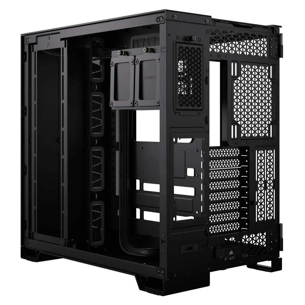 6500D Airflow Black Tempered Glass Mid-Tower; 2x 3.5'' |  2x 2.5'' Drive Bays; Up to 360mm Radiator compatible
