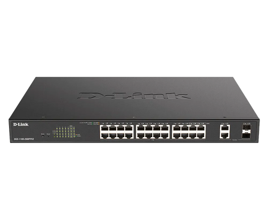 Smart Managed Switch 24 x 10/100/1000 Mbps PoE ports + 2 x 1000BASE-T/SFP Combo ports