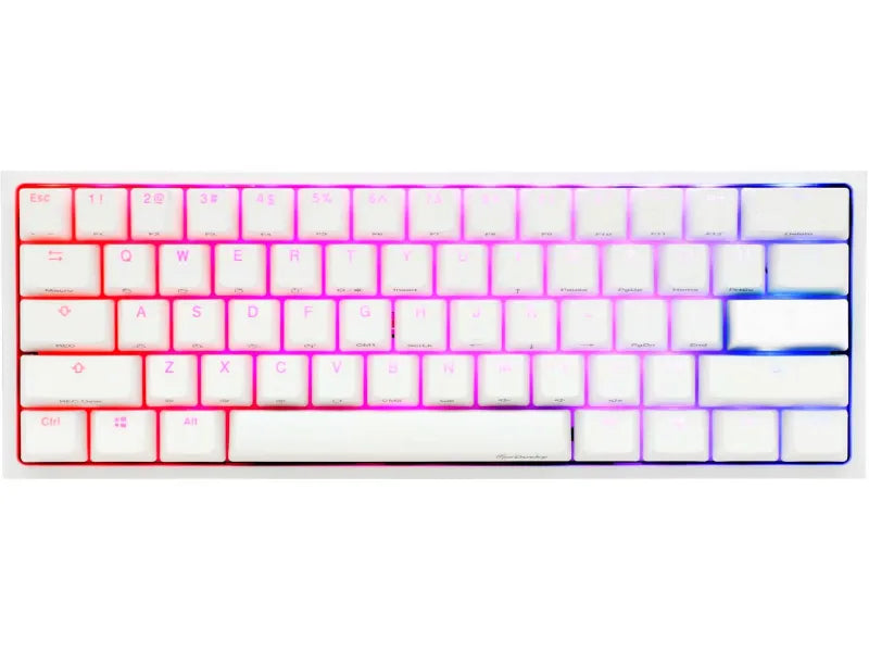 Ducky Keyboard One 2 Pro 60% Mechanical Keyboard; RGB; PBT Double Shot Keycaps - White- Cherry Brown .