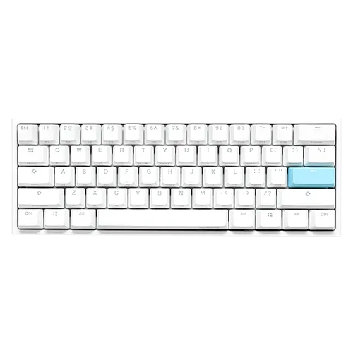 Ducky Keyboard One 2 Pro 60% Mechanical Keyboard; RGB; PBT Double Shot Keycaps  - White- Cherry Silent Red.