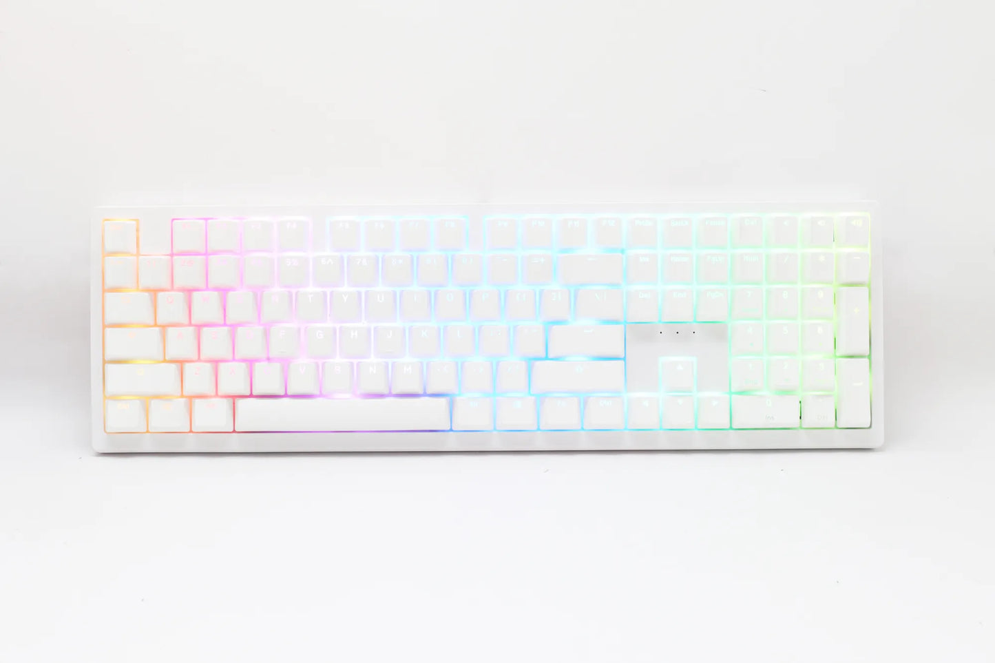 Ducky Keyboard Zero 6108 100% Mechanical Wireless Keyboard; RGB; USB 2.0 / 2.4GHz / BT - White - Cherry MX2A Blue switches.