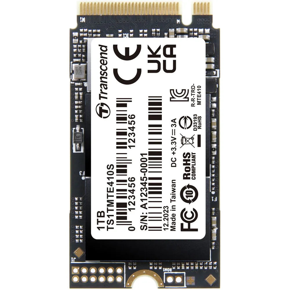 Transcend 1TB MTE410S PCI-E GEN 4x4 M.2 2242 SSD 3D NAND - 5000 MB/s Read 3500 MB/s Write - 600 TBW