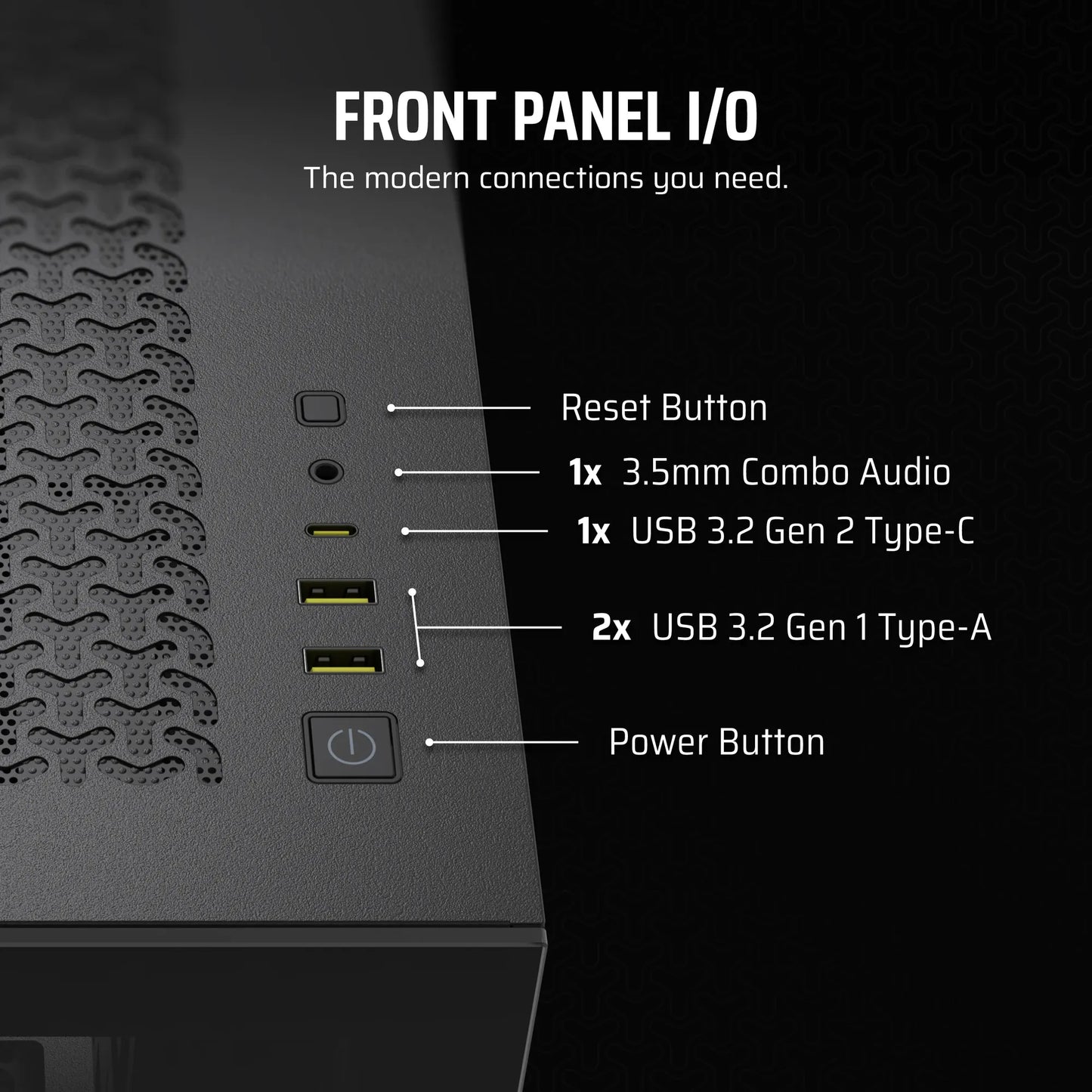 3500X Tempered Glass Black Mid-Tower PC Case; 2x 3.5'' |  2x 2.5'' Drive Bays; Up to 360mm Radiator compatible