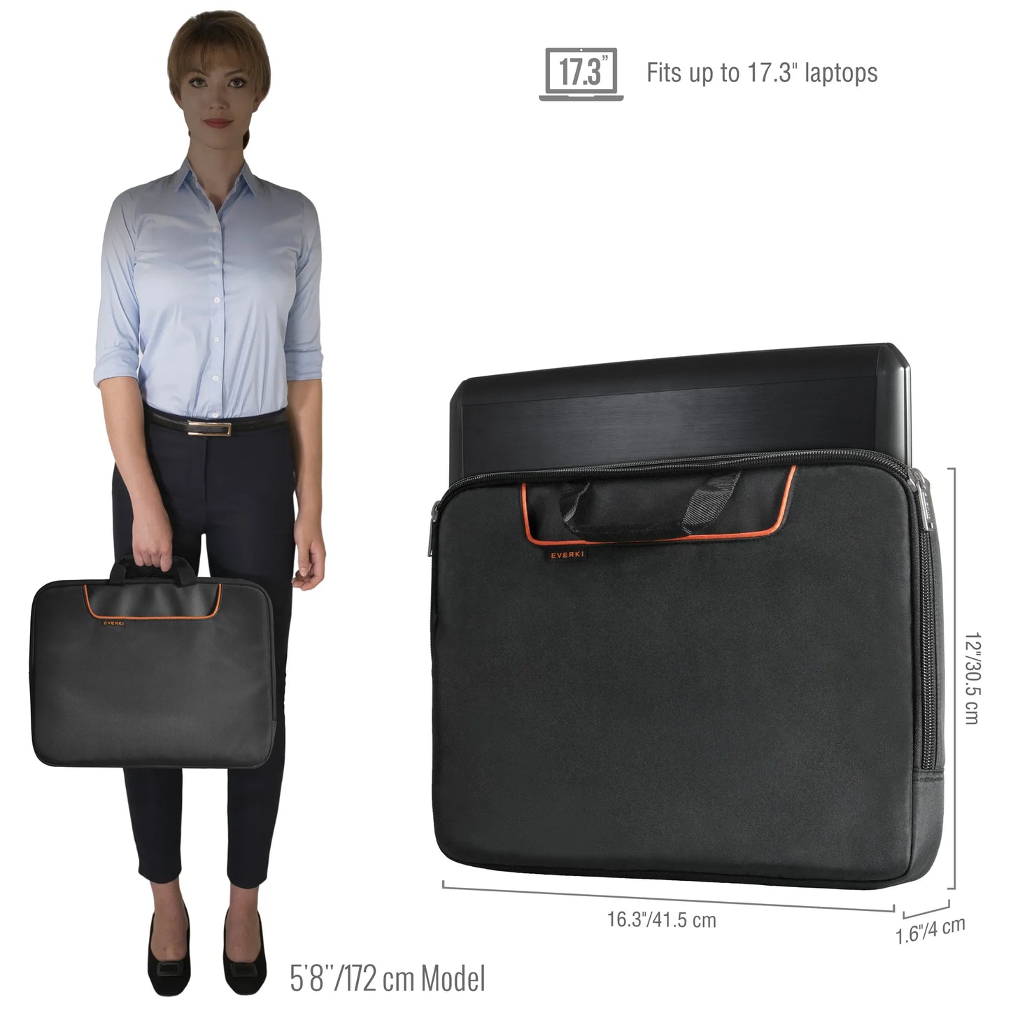 EVERKI EKF808S17B 808-17 17” LAPTOP SLEEVE WITH MEMORY FOAM