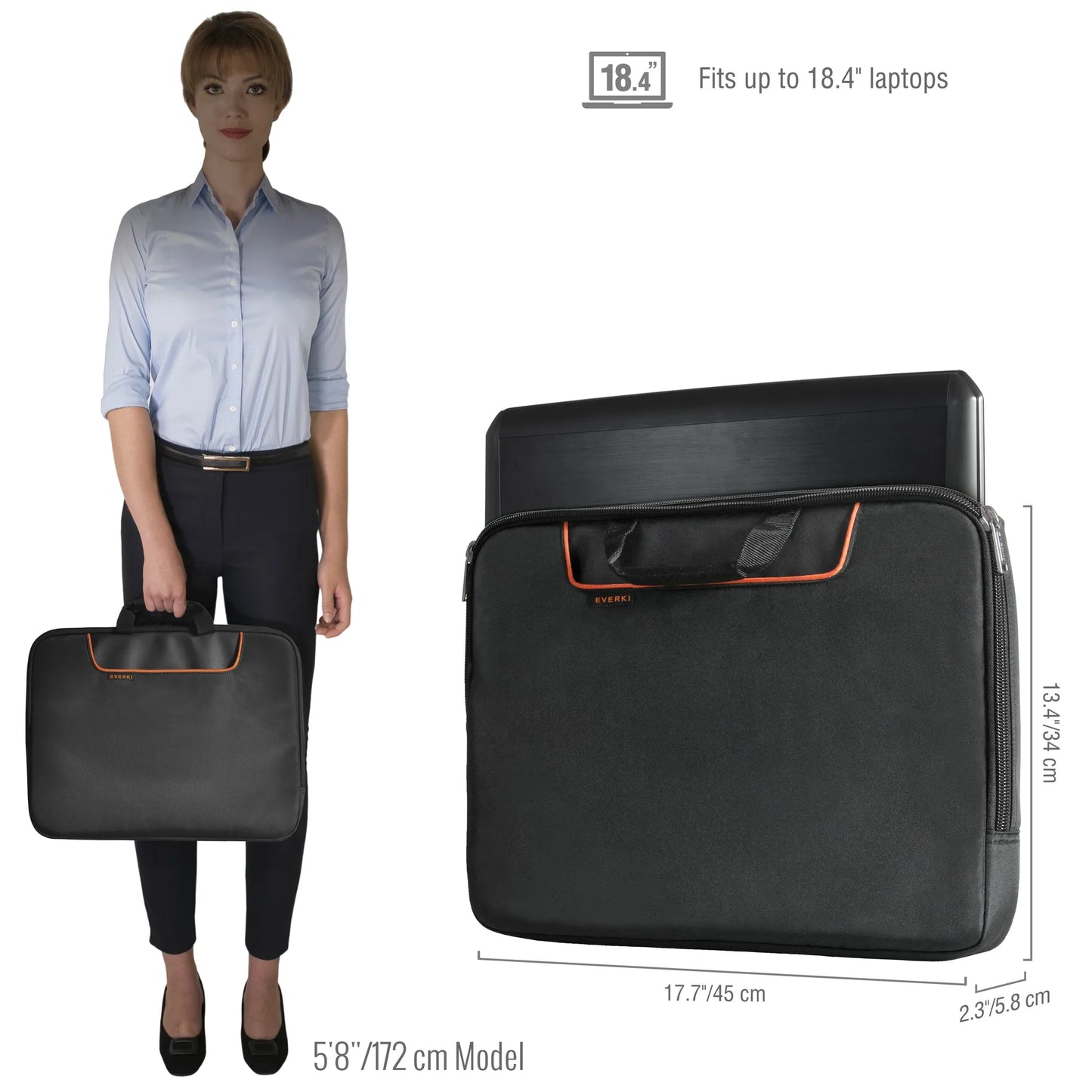 EVERKI EKF808S18B 808-18 18.4” LAPTOP SLEEVE WITH MEMORY FOAM