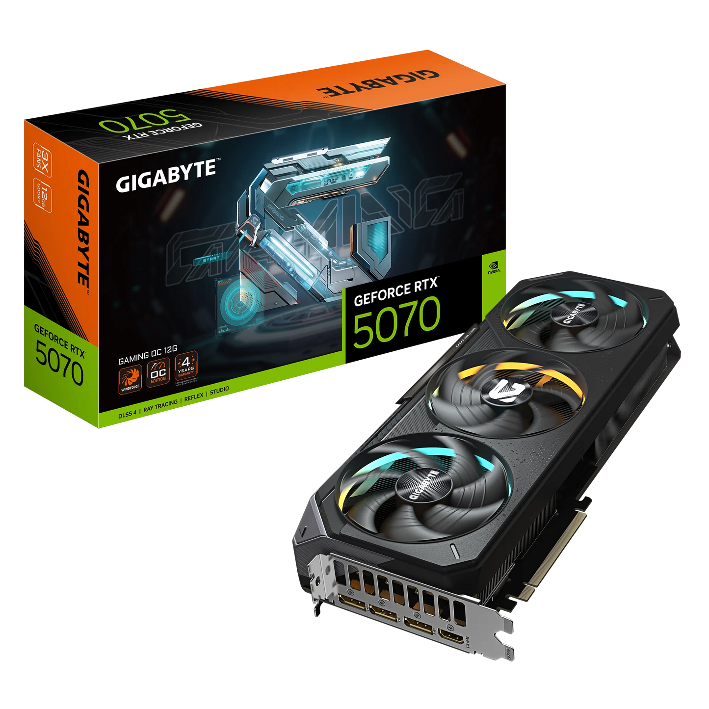 GIGABYTE nVidia GeForce RTX™ 5070 GAMING OC - 12GB GDDR7 HDMIx1/DPx3