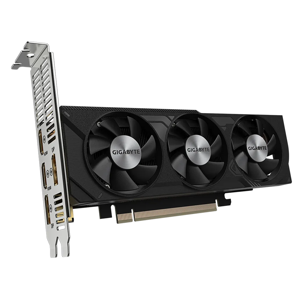 GIGABYTE nVidia GeForce RTX 4060 OC - 8GB GDDR6; 128-Bit Memory Bus; 0; 2x HDMI; 2x DisplayPort; Low Profile. Min 450W PSU