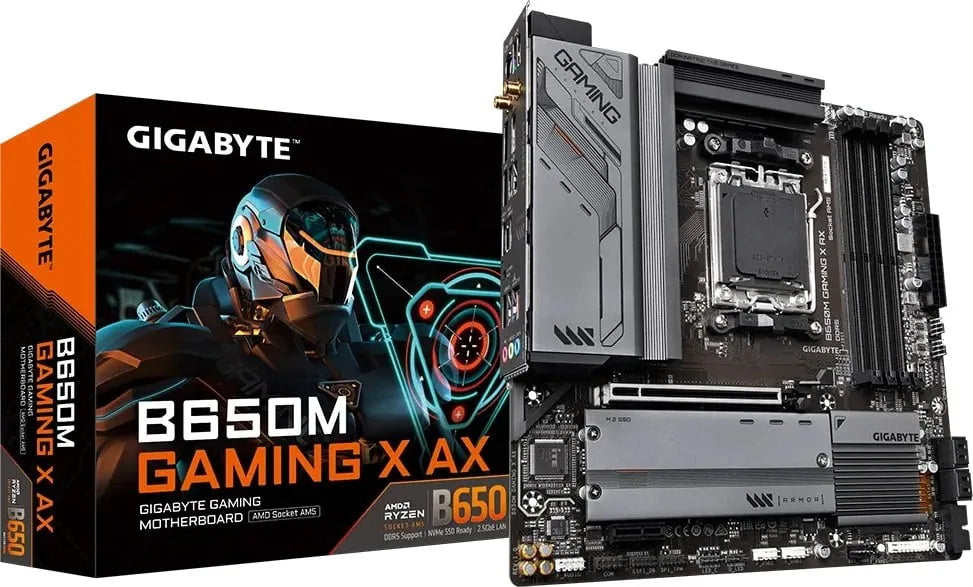 GIGABYTE Motherboard AMD B650 Gaming Chipset for AMD AM5; 4x DDR5; 3x M2; HDMI/DP; ATX; WiFi.