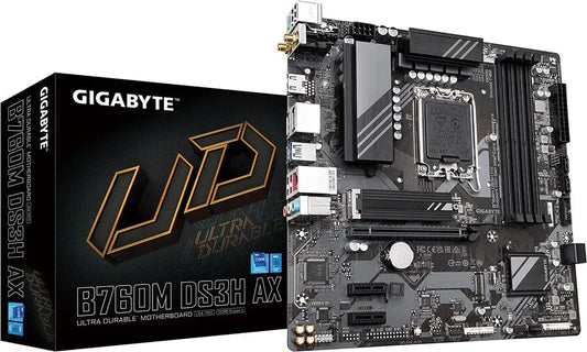 GIGABYTE Motherboard Intel® B760 Chipset for LGA 1700; 4x DDR5; 2x M2; VGA/HDMI/DP x2; mATX.