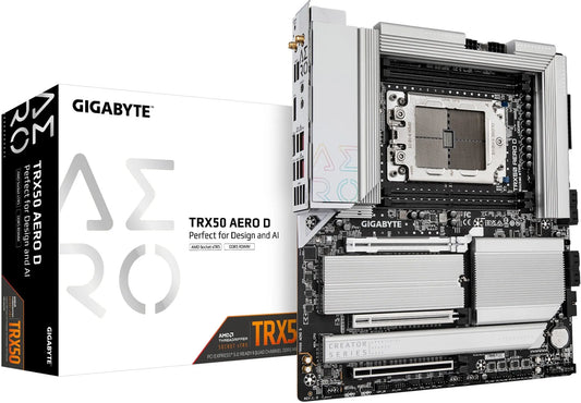 GIGABYTE TRX50 AERO D - 4xDDR5; 4xM.2; 2 x PCIe5.0 16x; 8 x SATA; WIFI 7- E-ATX Supports AMD Threadripper™ PRO