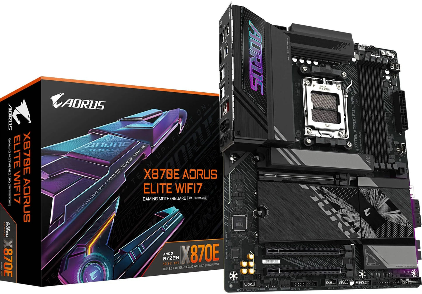 GIGABYTE Aorus AMD X870 Chipset for AMD AM5; 4x DDR5; 4x M2; 2x HDMI (1x Front)/2 x USB4® USB Type-C®; ATX.