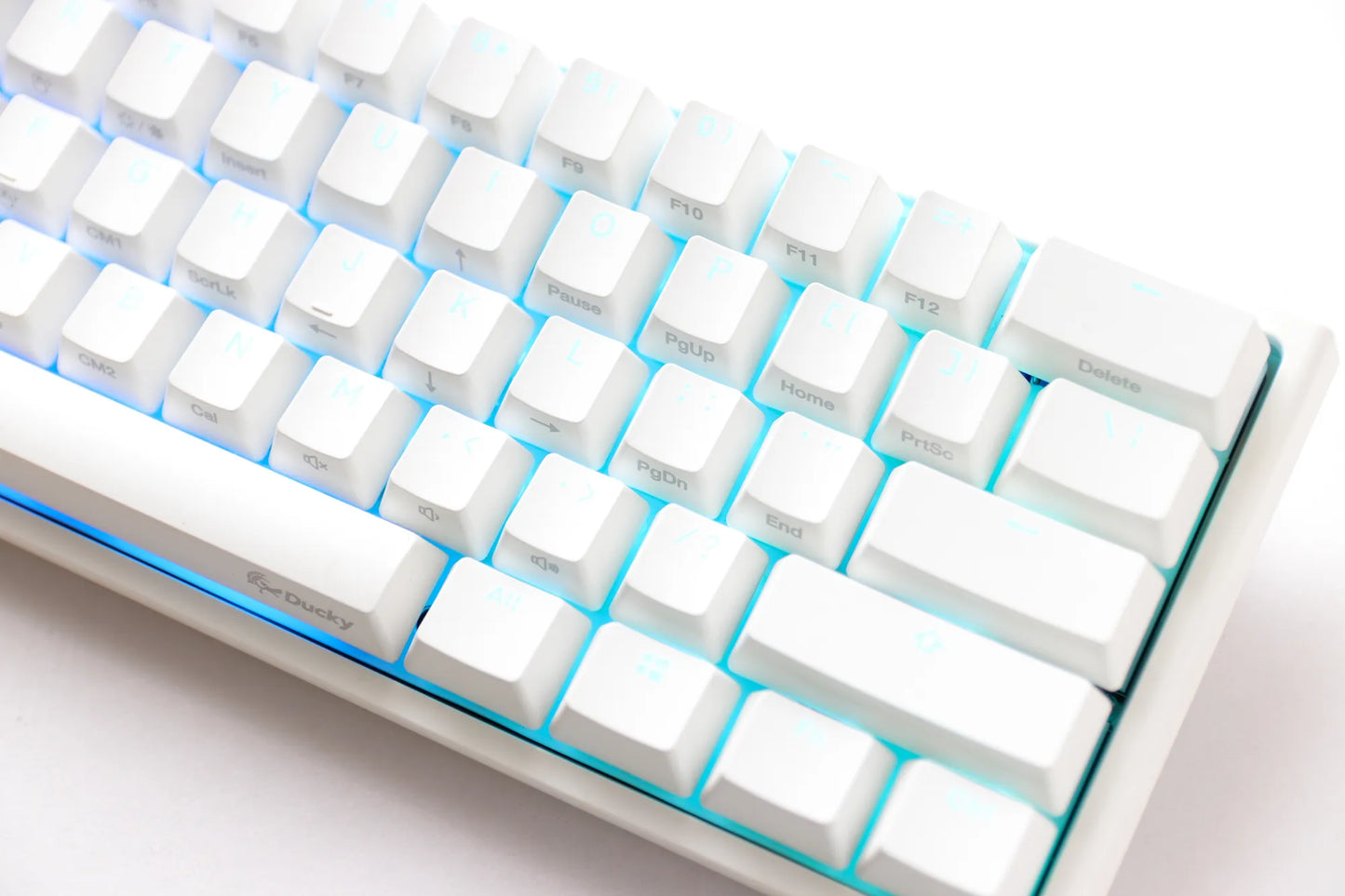 Ducky Keyboard One 2 Pro 60% Mechanical Keyboard; RGB; PBT Double Shot Keycaps - White- Cherry Red .
