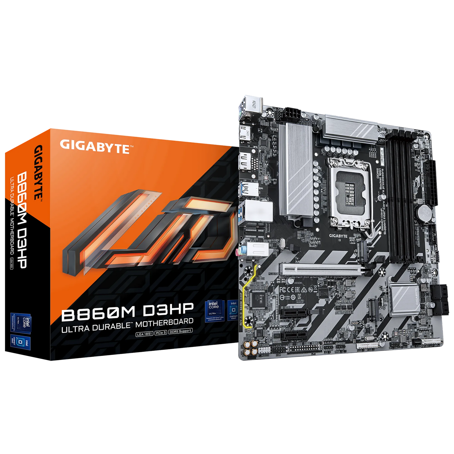 GIGABYTE Intel® B860 Chipset for LGA 1851; 4x DDR5; 2x M2; HDMI/DP; mATX.