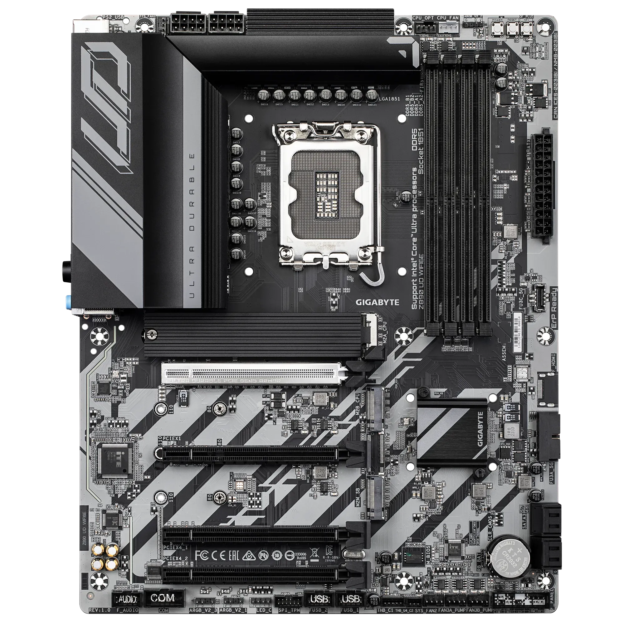 GIGABYTE Intel® Z890 Chipset for LGA 1851; 4x DDR5; 3x M2; USB4® USB Type-C®/DP; ATX.