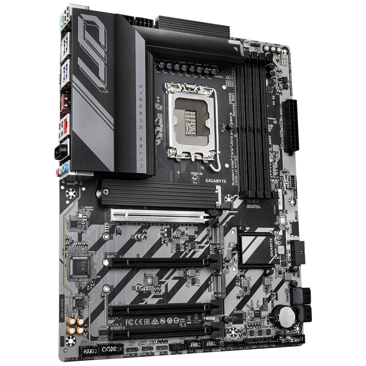 GIGABYTE Intel® Z890 Chipset for LGA 1851; 4x DDR5; 3x M2; USB4® USB Type-C®/DP; ATX.